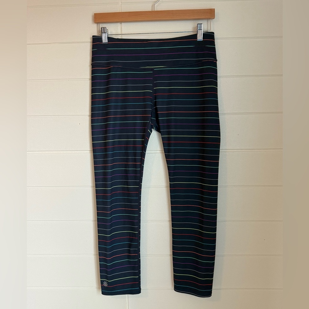 Athleta Tall Sonar Stripe Rainbow Cropped Leggings